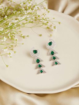 Bubber Jewels - Moon Dangler Emerald Earrings