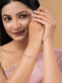 Teejh - Nandini Neelam Cz Stones Rose Gold Bracelet