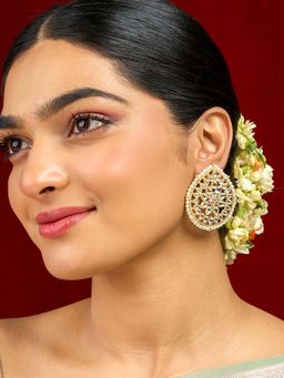 Teejh - Tarini Pearl and Polki Gold Earrings
