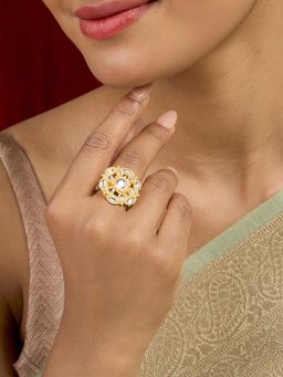 Teejh - Varnika Polki Gold Ring