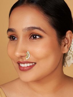 Teejh - Shoni Gold and White Pearl Nath