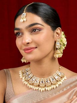 Teejh - Kalika White Pearl Necklace Set