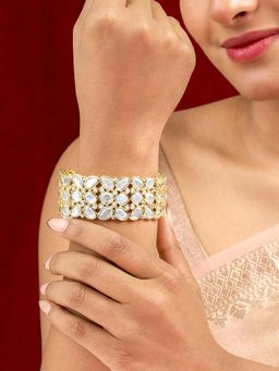 Teejh - Kaarvi Round Stone Gold Bracelet