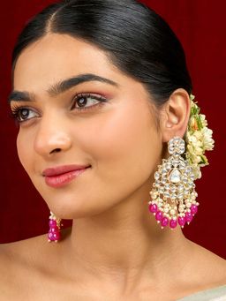 Teejh - Pavia Fushia Pink Gold Earrings