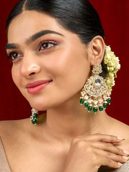 Teejh - Sarai Green Gold Earrings