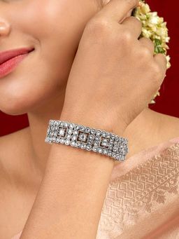 Teejh - Sreeja Silver Polki Bracelet