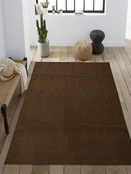 Saral Home - Dark Brown Polypropylene Anti Skid Carpet - 180X270 cm