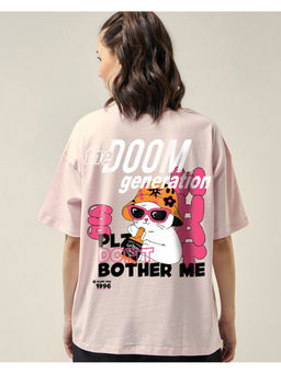 Bewakoof - Women's Pink The Doom Generation Graphic Printed Oversized T-shirt