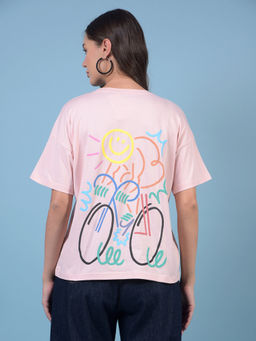 CRIMSOUNE CLUB - Women Pink Typographic Print T-Shirt