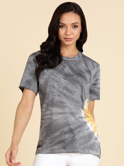 Maaesa - Grey Tie Dye Regular Fit Top