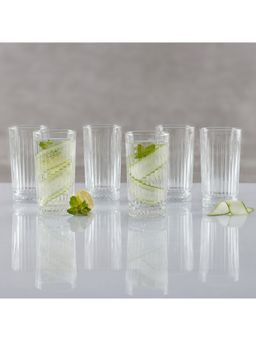 HomeTown - Dubai Glass Water Glass Set Of 6 In Transparent Colour