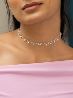 Shaya by CaratLane - 925 Silver Shaya by CaratLane Infinite Laughter Necklace in Rhodium Plated