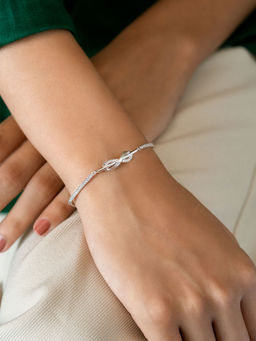 Shaya by CaratLane - Infinite Friendship Bracelet in Rhodium Plated 925 Silver