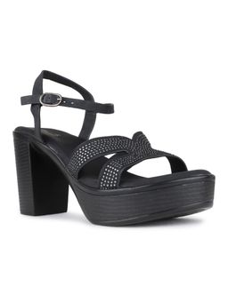 Inc.5 - Women Black Party Embellished Open Toe Heels