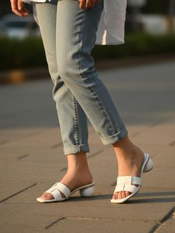 Inc.5 - Women White Party Solid Square Toe Block Heels