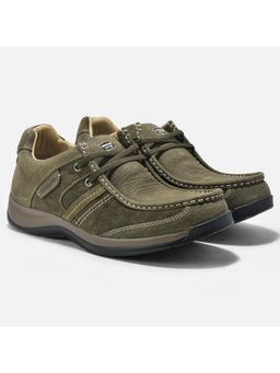 WOODLAND - Elephant Print Nubuk Men Green Sneakers