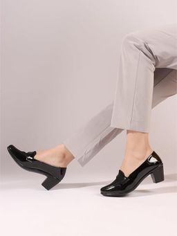 Dollphin - Women Black Fashion Block Heel Loafers