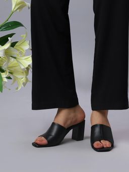 T.ELEVEN - Jazz Women Gorgeous Block Black Sandal Heels