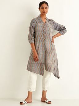 Ancestry - Grey Georgie Asymmetric Kurta