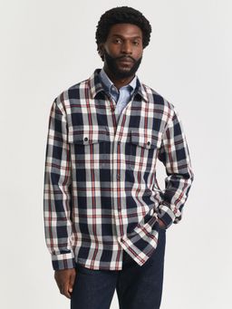 GANT - Men Tartan Check Spread Collar Regular Fit Heavy Twill Shirt