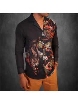 RE-FYND - Vineyard Hopper - Black Printed Linen Shirt