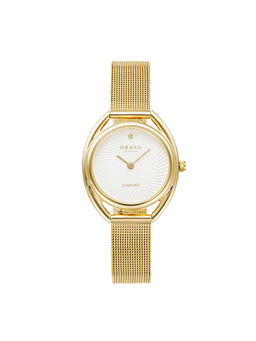 Obaku - Juvel Gold Quartz Silver Round Dial Women Watch - V286LXGIMG