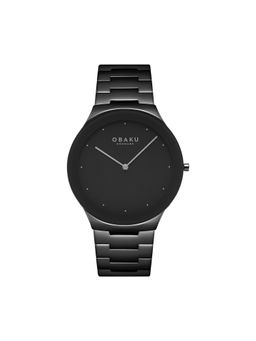 Obaku - Spejl Dark Quartz Black Round Dial Men Watch - V290GXBBSB