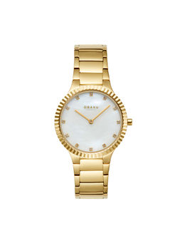 Obaku - Linje Lille Cider Quartz White Round Crystal Dial Women Watch - V292LXGWSG