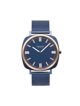 Obaku - Punkter Ocean Quartz Blue Round Dial Men Watch - V296GXSLML