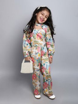 Taffy - Abstract Printed Cut Out Detail Ethnic Co-ord - Multi-Color (Set of 2)