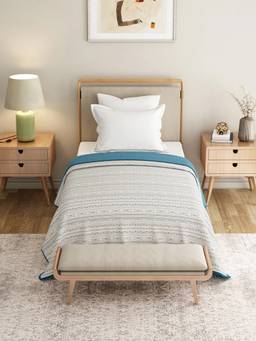 MYTRIDENT - 180 Tc 100% Cotton Gond Art Grey Sanskriti Bed Dohar (Single)