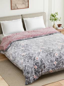 Haus & Kinder - Grey Printed Reversible Comforter (Double)
