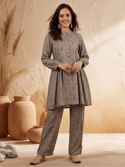 Jaipur Kurti - Women Grey Shenton Printed Top with Pant