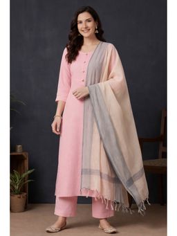 Jaipur Kurti - Women Pink Straight Kurta with Pant and Dupatta