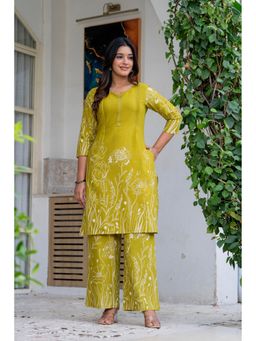 JAIPUR SARAI - Women Green Pure Cotton Floral Printed Co-Ord Set