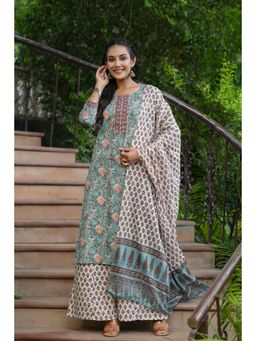 Vaamsi - Women Cotton Printed Kurta Palazzo and Dupatta (Set of 3)