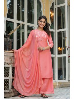 Vaamsi - Women Cotton Printed Kurta Palazzo Dupatta (Set of 3)