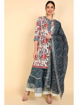Vaamsi - Women Pure Cotton Printed Straight Kurta Sharara with Dupatta (Set of 3)