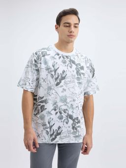 Pepe Jeans - Men White Tropical Print Short Sleeve T-Shirt
