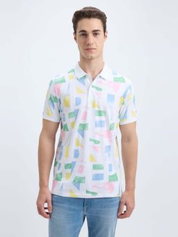 Pepe Jeans - Men White Printed Short Sleeve Polo T-Shirt