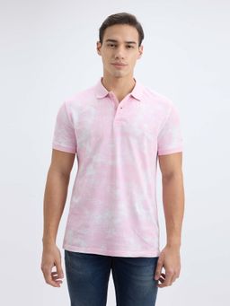 Pepe Jeans - Men Pink Typographic Printed Short Sleeve Polo T-Shirt