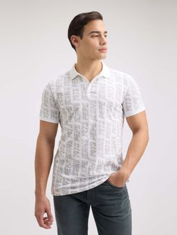 Pepe Jeans - Men White Typographic Printed Short Sleeve Polo T-Shirt