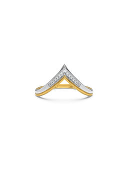 EMORI - Bold V-Accent Ring in 14KT Gold | Authentic & Certified Lab Diamonds