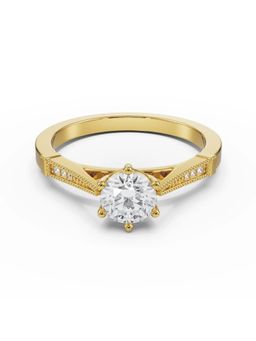 EMORI - Dainty Round Brilliant Engagement Ring in 14KT Gold | Authentic & Certified Lab Diamonds