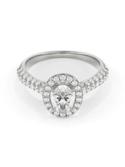EMORI - Jessy Oval Halo Ring in 14KT Gold | Authentic & Certified Lab Diamonds