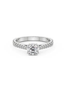 EMORI - Round Solitaire Halo Ring in 18KT Gold | Authentic & Certified Lab Diamonds