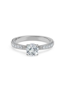 EMORI - Round Sidestones Engagement Ring in 18KT Gold | Authentic & Certified Lab Diamonds