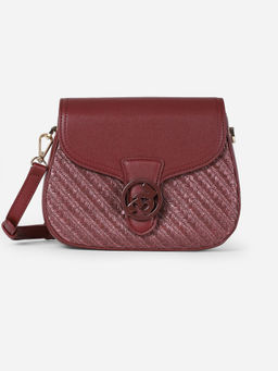 Label Ritu Kumar - Burgundy Splash Sling Bag