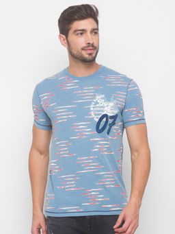 Being Human - Men Printed Blue T-Shirt