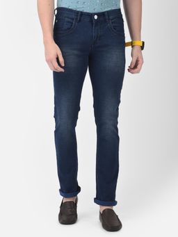 CRIMSOUNE CLUB - Men Navy Blue Jeans